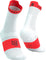 Compressport Pro Racing v4.0 Run High Socks - Unisex - White - Fluo Red