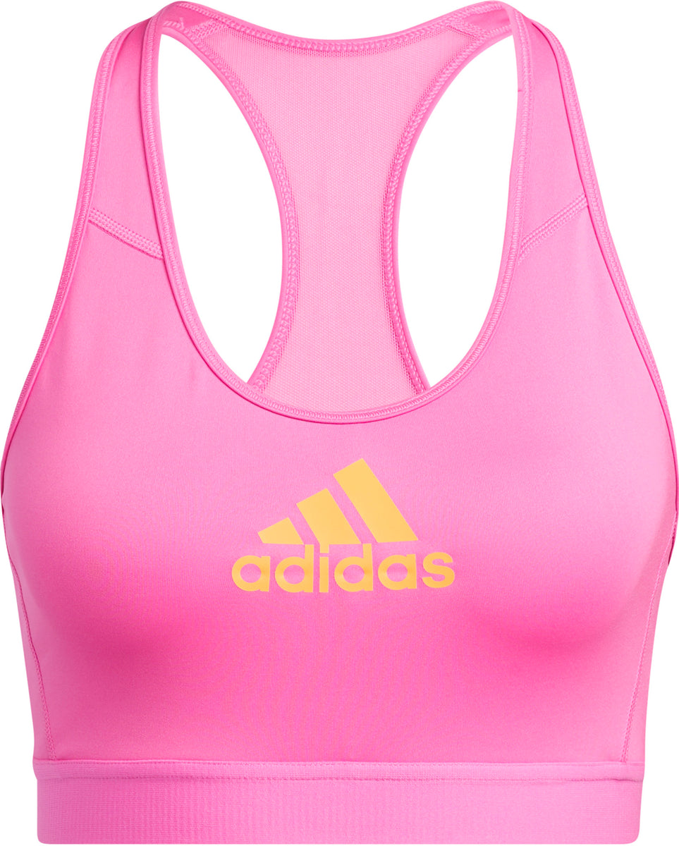 adidas womens Dont Rest Alphaskin Q1 Print Bra Signal Pink/Royal Blue Large  at  Women's Clothing store