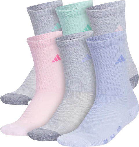 adidas Athletic Cushioned 6-Pack Crew Socks - Girls