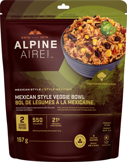 AlpineAire Foods Mexican Style Veggie Bowl with Rice and Beans