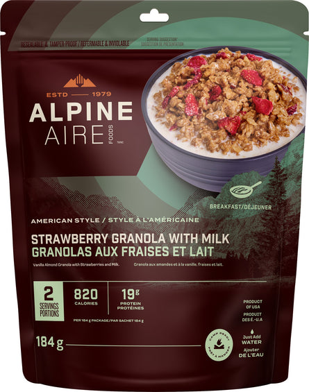 AlpineAire Foods Strawberry Granola with Milk