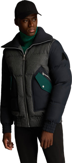 Alpenhaus Sebonack Quilted Denim-Look Bomber Jacket with Fold-Over Ribbed Collar - Men's