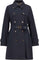 Barbour Short Greta Showerproof Trench Coat - Women's - Dark Navy - Hessian Tartan