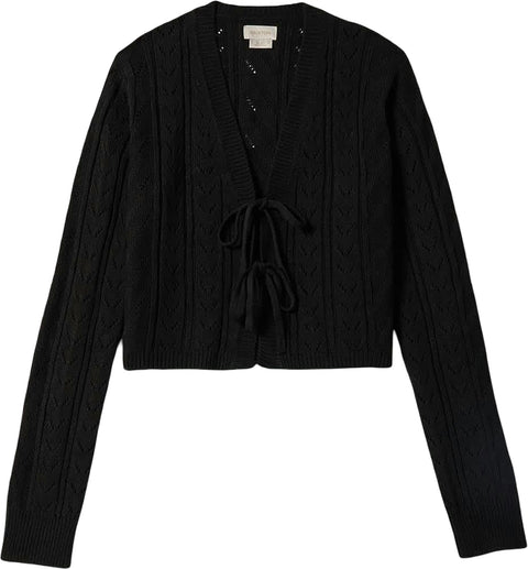 Brixton Cropped Pointelle Tie Cardigan - Women's
