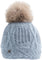 Canadian Hat Vale-P Angora Beanie with Upcycled Fur Pom - Women's - Blue