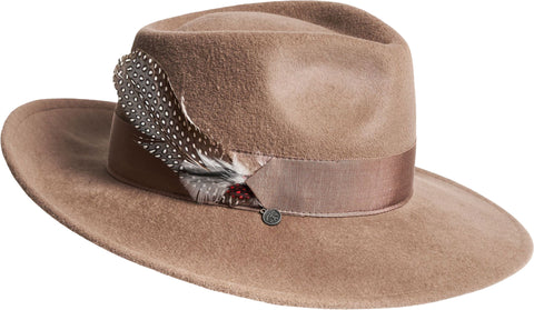 Canadian Hat FEDINA - LARGE FUR FELT FEDORA HAT W FEATHER - Women's
