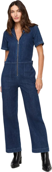 Duer Performance Denim Short Sleeve Jumpsuit - Women's