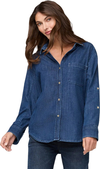 Duer Performance Denim Lite Relaxed Button Down Shirt - Women's