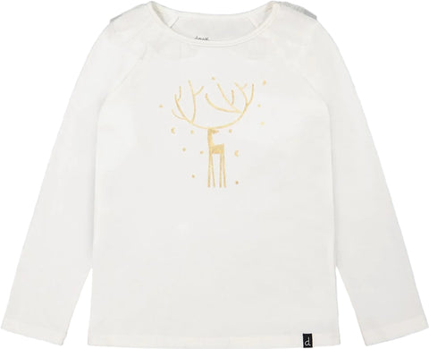 Deux par Deux Long Sleeve Top with Frills - Big Girls