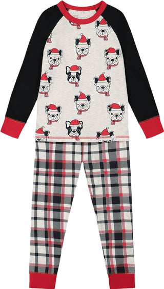 Deux par Deux Organic Cotton Christmas Dogs Print Two Piece Pajama Set - Toddler Boys 