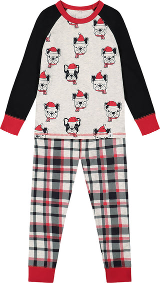 Deux par Deux Organic Cotton Christmas Dogs Print Two Piece Pajama Set - Baby Boy