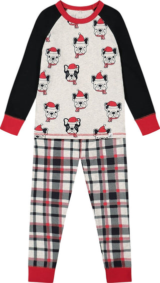 Deux par Deux Organic Cotton Christmas Dogs Print Two Piece Pajama Set - Big Boys