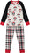 Deux par Deux Organic Cotton Christmas Dogs Print Two Piece Pajama Set - Big Boys - Oatmeal Mix Christmas Dog Print