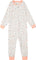 Deux par Deux Organic Cotton Printed Bears One Piece Long Sleeve Pajama - Little Girl - Oatmeal Mix Bear Print
