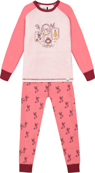 Deux par Deux Organic Cotton Long Sleeve Two Piece Printed Unicorns Pajama - Big Girl