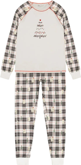 Deux par Deux Organic Cotton Christmas Family Polar Bear Print Two Piece Pajama Set - Women's