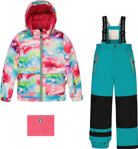 Deux par Deux Multicolor Two Piece Snowsuit - Little Girl