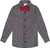 Deux par Deux Printed Shirt with Bow Tie - Baby Boy - Gray Printed Pine