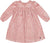 Deux par Deux Long Sleeve Velvet Dress with Frills - Big Girl - Light Pink