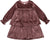 Deux par Deux Long Sleeve Metallic Dress with Frills - Little Girl - Burgundy