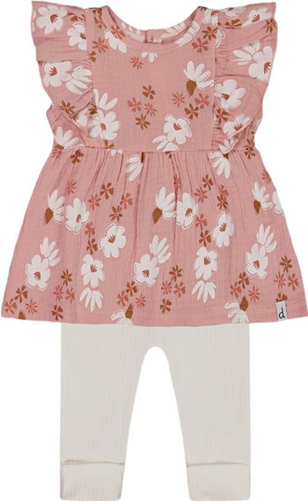 Deux par Deux Printed Muslin Tunic and Rib Leggings Set - Baby Girl