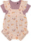 Deux par Deux Printed Muslin Shortall and Organic Cotton Onesie Set - Baby Girl - Printed Pear Print