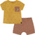 Deux par Deux Organic Cotton Top and Shorts Set - Baby Boy - Brown