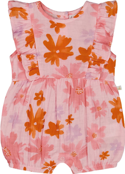 Deux par Deux Printed Muslin Romper - Baby Girl 