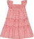 Deux par Deux Smocked Layered Dress with Checked Sleeve - Little Girl - Gingham Flowers