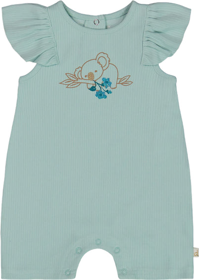 Deux par Deux Organic Cotton Romper with Frills - Baby Girl