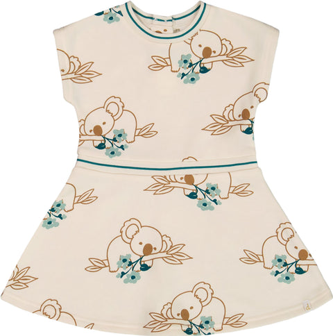 Deux par Deux Printed French Terry Dress - Little Girl 