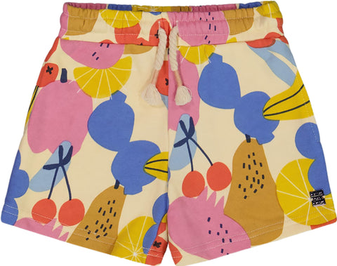Deux par Deux Printed Fruits French Terry Shorts - Little Girl