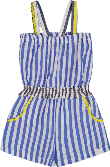 Deux par Deux Striped Sleeveless Seersucker Romper - Little Girl 
