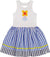 Deux par Deux Bi-Material Cotton and Seersucker Dress - Little Girl - White