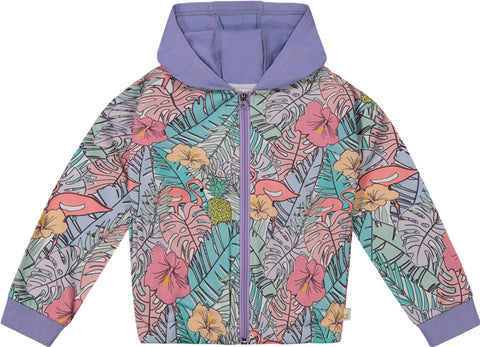 Deux par Deux Printed French Terry Hoodie Cardigan - Big Girl
