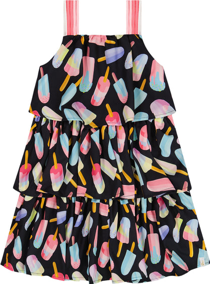 Deux par Deux Printed Tiered Dress - Little Girl 