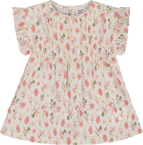 Deux par Deux Printed Seersucker Blouse with Frills - Big Girl 