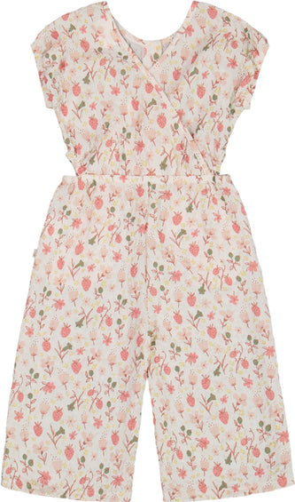 Deux par Deux Printed Seersucker Jumpsuit with Cut Outs - Little Girl 