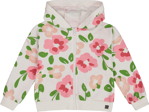 Deux par Deux Printed French Terry Hoodie Cardigan - Big Girl  