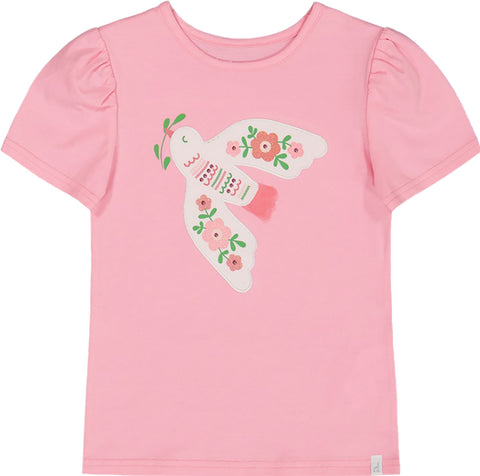 Deux par Deux Organic Cotton T-Shirt with Puff Sleeve - Little Girl 