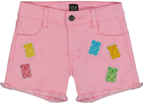 Deux par Deux Jean Shorts with Embroidery - Little Girl