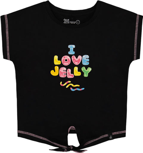 Deux par Deux Print and Knot Organic Cotton T-Shirt - Little Girl
 