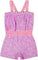 Deux par Deux Printed Terry Cloth Romper - Little Girl  - Orchid