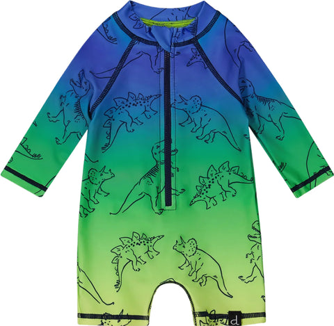 Deux par Deux Printed One-Piece Long Sleeve Rashguard - Baby Boy