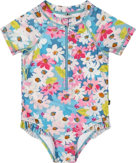 Deux par Deux Printed One-Piece Short Sleeve Swimsuit - Big Girl