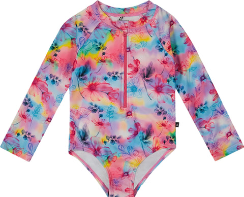 Deux par Deux Printed Long Sleeve Rashguard - Little Girl
