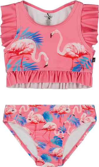 Deux par Deux Printed Two-Piece Swimsuit with Frills - Big Girl
