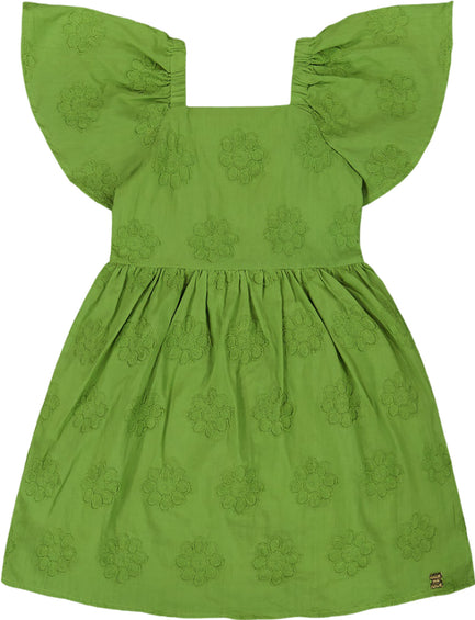 Deux par Deux Frill Sleeve Dress with Embroidery - Big Girl