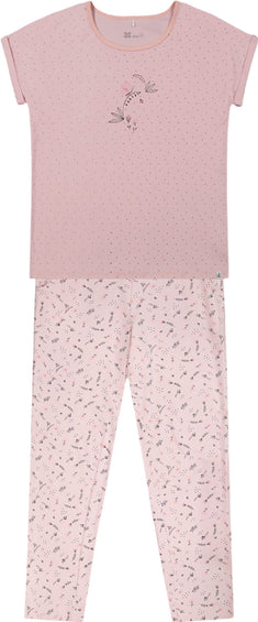 Deux par Deux Flowers Printed Organic Cotton Two-Piece Pajama Set - Girl