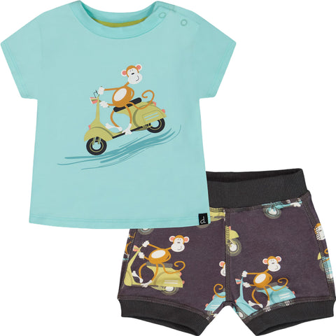 Deux par Deux Printed Two-Piece Top and Shorts Set - Baby Boy